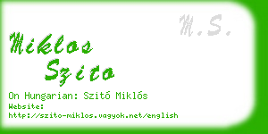 miklos szito business card