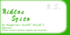 miklos szito business card